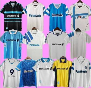 Voetballen Jerseys voetbalshirts 1990 1991 1992 Marseilles retro voetbal jersey 2005 2006 pires ribery barthez ravanelli nasri gallas drogba olympique de klassiek vinta