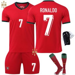 Soccer Men's Tracksuits Cup Portugal Suit N ° 7 C Ronaldo Jersey 8 B Frais corrects