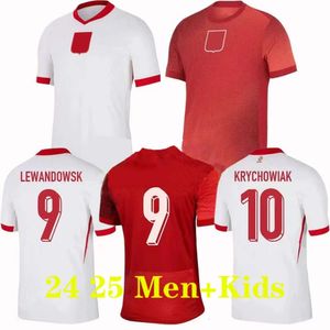 Polonia de fútbol 2025 Jerseys europeos 2024 Equipo nacional Lewandowski Polonia Krychowiak Zielinski Zalewski Szymanski 2026 Mundial Copa de fútbol Camisa de fútbol Kit para niños