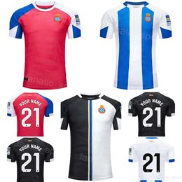 Football RCD Espanyol 6 Leandro Cabrera Jerseys Club 22 Martin Braithwaite 20 Edu Exposito 7 Javier Puado 21 Nicolas Melamed 11 Pere Milla Kits de maillots de football 23-2024