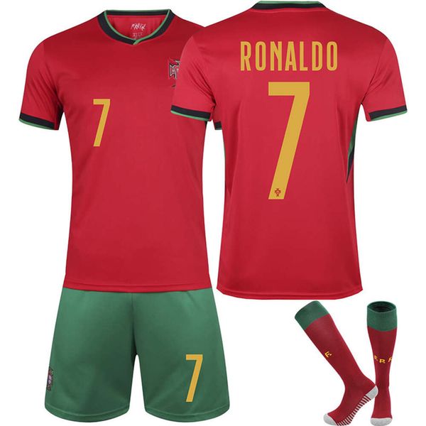 Soccer sets / Tracksuit 2425 Cup Portugal Home Football Kit No. 7 C Ronaldo Jersey 8 B