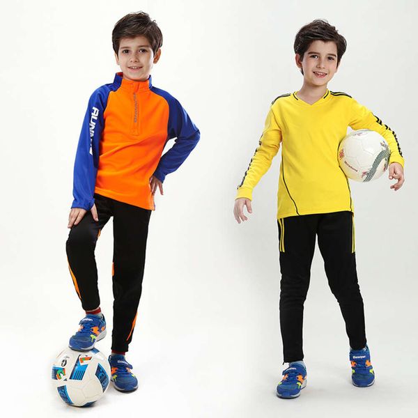 Juegos de fútbol/chándales de otoño Traje de deportes de invierno de otoño Fútbol de manga larga para niños Entrenamiento de equipo de baloncesto de secado rápido de secado