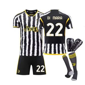 Voetbalsets/trainingspakken Juventus voetbalteam kits 23-24 Juventus Childrens voetbalkleding di Maria Jersey Batch