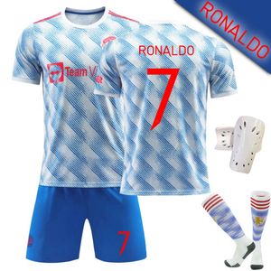 Soccer Sets / TracksuitSitS Parvingsuits 2122 Champions League Ronaldo Jersey Away Blue N ° de football n ° 10 n ° 10 Rushford No. 6 Bogba Suit