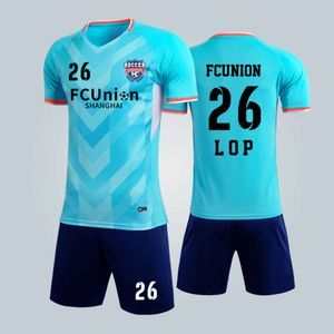 Ensembles de football / survêtement Nouveaux ensembles de vêtements de sport de football Équipe de jeu pour enfants Breffable Uniforme Uniforme à manches courtes peut être imprimée