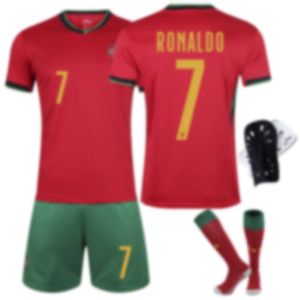 Voetbalsets/trainingspakken trainingspakken 2425 Cup Portugal Home Kit No. 7 C Ronaldo Jersey 8 B Fee Children's Set