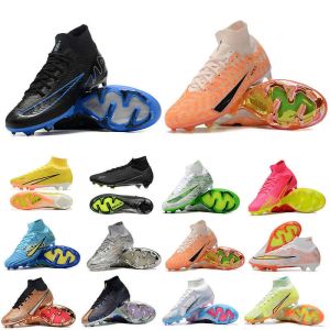 Soccer Shoes Cleats Zooms Superfly XXV Silver IX 9 Elite FG Kids Men Mbappe Shadow Black Chrome Hyper Royal XXV Metallic Silver Hyper Pink F