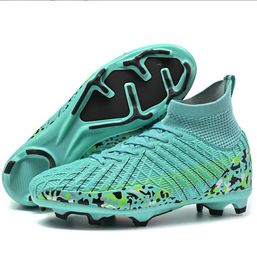 Zapatos de fútbol para hombres, zapatos de fútbol de tobillo alto para niños, botas de fútbol originales, calzado de entrenamiento deportivo transpirable