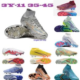 Zapatos de fútbol para hombre Tacos para niños Crampones Botas de fútbol Mercurial Taco Turf 7 Elite 9 R9 V 4 8 15 XXV IX FG Cr7 Bota de balón de pie americano