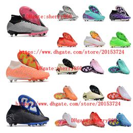 Voetbalschoenen heren zoomes mercuriales superflyes ixes elitees sg cleats voetbal laarzen stevige grond bota's de futbol plating sole gebreide cristianoes ronaldoes