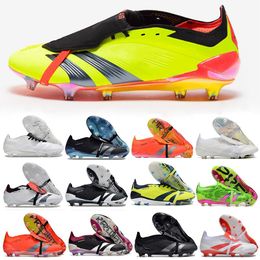 Voetbalschoenen Predat0r 24 Elite FG Pure Strike Foldover Limited Edition Predatro 94 Tongue Energy Citrus Roteiro Solar Red Pearlized Euro 2024 Kids Men Football Cleat