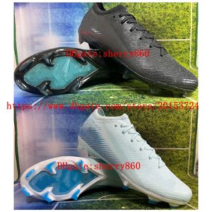 Zapatos de fútbol zoomes mercuriales vapores xves elitees fg tacos botas de fútbol núcleo azul negro para hombre scarpe da calcio cr7es
