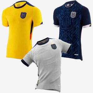 voetbaltops 2022 Jersey de de la Copa Mundial Ecuador 22/23 Home Amarillo Hincapie J. Cifuentes Plata Camisa Destrada Caicto Blue National Team voetbaluniform