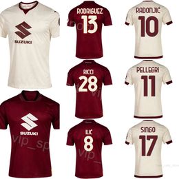 Camisetas de fútbol Torino 23-24 Club 10 RADONJIC 91 ZAPATA 13 RODRIGUEZ 19 BELLANOVA 28 RICCI 16 VLASIC 11 PELLERI BUONGIORNO ILIC Kits de camiseta de fútbol Nombre personalizado Número