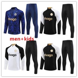 Suite d'entraînement de football Ziyech CFC 22 23 24 Half Zipper Football Tracksuit Kante Pulisic Mount Havertz Sterling Jorginho Set Survitement