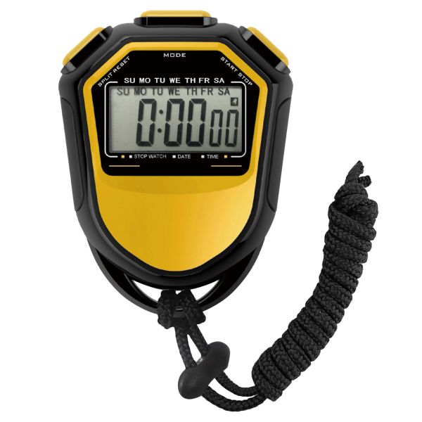 Chronomètre imperméable du football Digital Handheld LCD Timer Chronograph Sports Counter avec sangle pour la natation