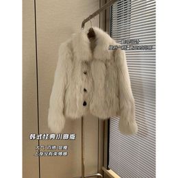 Socialite – robe de Style haut de gamme avec manteau court en fourrure de renard pour femme, Version coréenne, Petite Figure, 7837