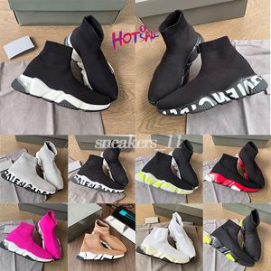 Sock BalenciGaas Bananagalies Chaussures BB Paris Speed Casual Speed 10 Designer Top Quality Sole Sole Breathable Men Women Platform Mesh Trainers Black Glitter Kni DCAQ