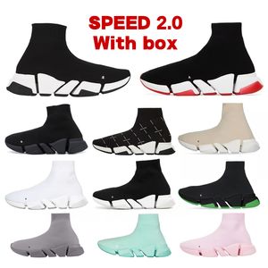 Chaussette Designer Hommes Chaussures Casual Femmes Speed Trainer Chaussettes Boot Vitesses Chaussures Coureurs Runner Baskets Tricot Femmes 2.0 Marche Noir