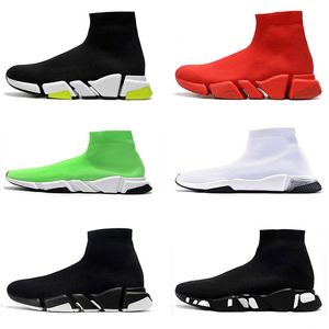 Chaussette Designer Chaussures Speed Trainer Chaussures Hommes Plate-forme Baskets Graffiti Noir Blanc Semelle Transparente Blanc Bleu Lumière Ruby Graffiti Vintage Marque Baskets De Luxe