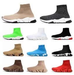 Zapatos de calcetín Diseñador Hombres Zapatos casuales para mujer Entrenador de velocidad Calcetines Botas Velocidades Zapato Corredores Zapatillas de deporte Zapatillas de punto Mujeres 1.0 Caminar Triple Negro Blanco Rojo Cordón Deportes 36-45