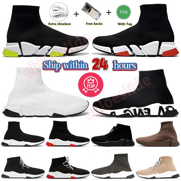 balenciaga speed trainer balencigas  Speed 1.0 2.0 Chaussures de sport plate-forme en tricot brillant Mocassins Slip-On Baskets Noir Blanc Rouge Rose Hommes Femmes 【code ：L】