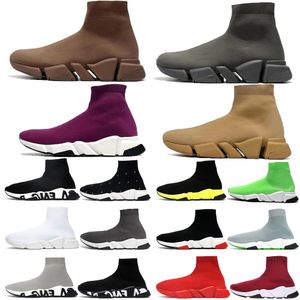 Chaussures chaussettes Designers Chaussures décontractées Chaussures à plateforme Fly Shiny Knit Chaussettes Boot Speed 1.0 Runner Triple Black Baskets Baskets Master Embossed Sneakers Speeds Booties