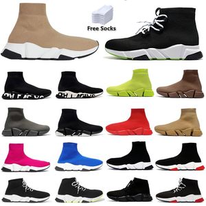 chaussettes chaussures hommes femmes causales chaussure de course entraîneur de vitesse graffiti triple noir blanc lurex tricot métallisé gris oreo néon slip-on baskets de sport baskets de sport 36-45