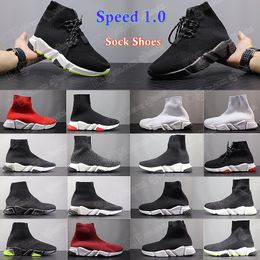 Designer Sock Speed ​​Runner Lace Up Shoes Sneakers Trainers 1.0 Trainer Casual Luxury Women Men Lopers Sneakers Fashion Socks Black Platform Stretch Knit Sportschoen