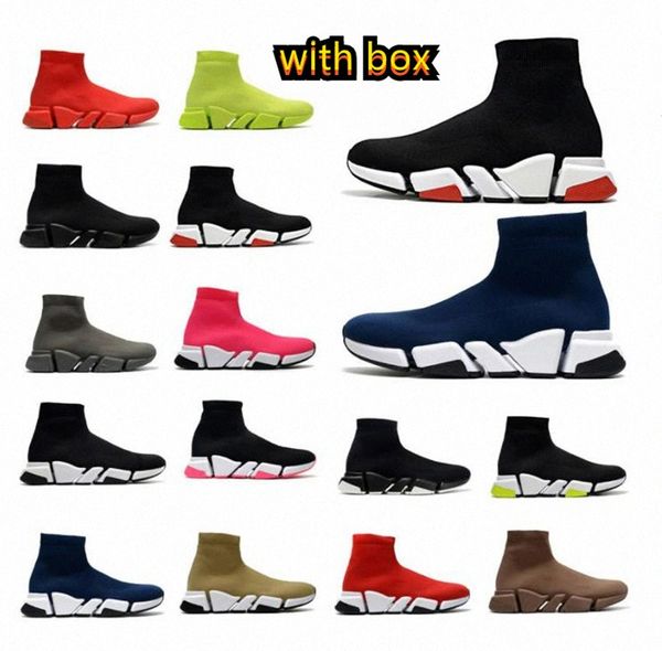 chaussette sport bottes speed1.0 2.0 formateurs formateur b a femmes hommes coureurs chaussures de sport baskets mode chaussettes plate-forme de botte clearsole fluo