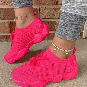 SOCK zomerjurk platform vrouwen sneakers ademende schoenen cross tie lucht mesh round teen casual mode sport veter 2021 vrouwelijk meisje T230826 708