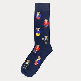 Chaussette avec imprimé ours chaussettes mignonnes de dessin animé de mode Harajuku chaussettes en coton extensible unisexe avec chaussette de cheville Web Hipster Skatebord cheville F199F