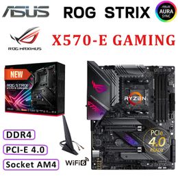 Socket AM4 Asus ROG STRIX X570-E carte mère de jeu DDR4 128 go PCI-E 4.0 SATA3 CrossFireX RGB X570 placa-me AM4 Gaming ATX nouveau