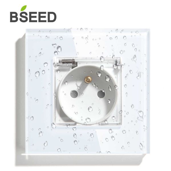 Prises BSEED France prise murale étanche FR Standard USB blanc noir doré panneau de verre monocristallin prise électrique Z0327