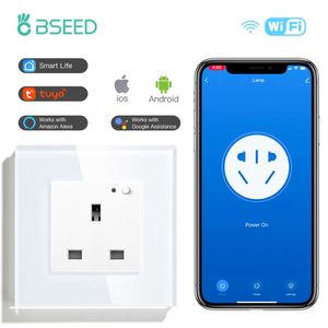 Sockets Bseed UK Wall Socket With Monitor Function Socket WIFI Socket White Black Golden Colors 8686mm For Smart Home Z0327