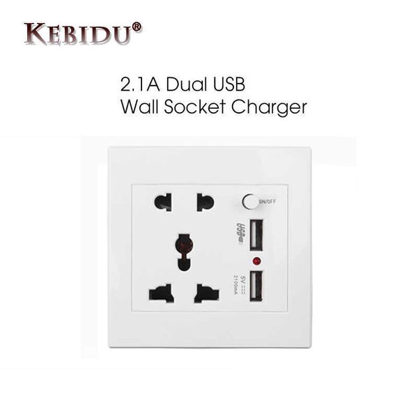 Enchufes Kebidumei AC 110250V, Panel de enchufe de pared Universal con 2 puertos USB, cargador, interruptor de salida, UE, EE. UU., Reino Unido, Australia, enchufe de pared USB Z0327