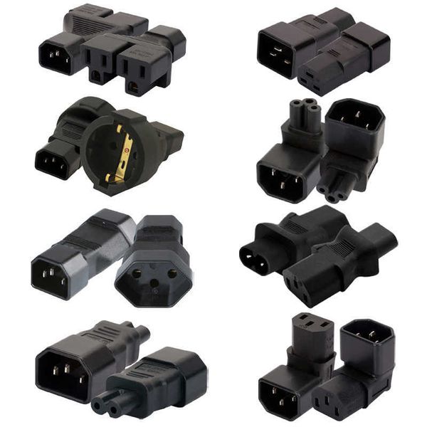 Enchufes nuevos UPS PDU IEC320 C13 C14 a C5 C6 C7 C8 C19 C20 C21 conector de conversión AU EE. UU. Reino Unido enchufe de la UE enchufe adaptador macho a hembra Z0327