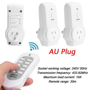 Sockets Smart Plug Electrical Outlet AU Socket 43392MHz Draadloze afstandsbediening 10A Uitlaat Onoff Light Switch Socket Z0327