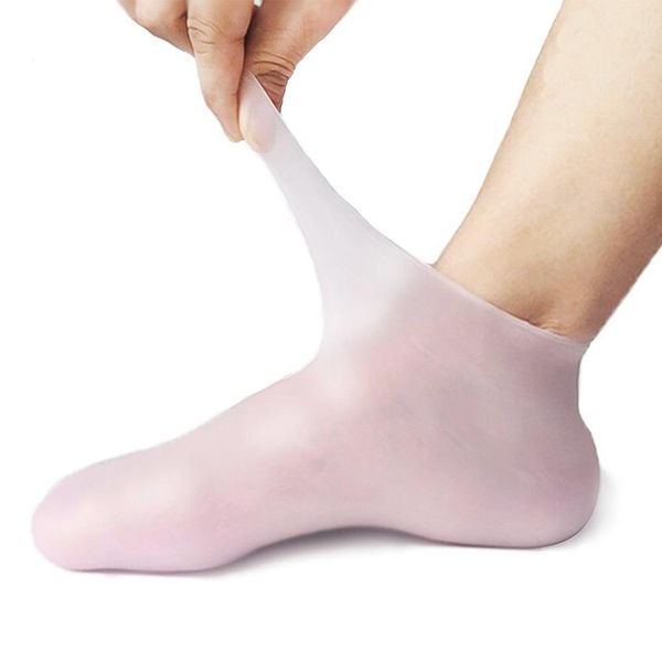 Chaussettes 1 paire de pieds de soins chaussettes hydratantes en silicone gel chaussettes de la peau protège protecteurs de main anti-fissuration