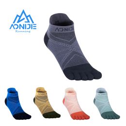 Chaussettes 2022 Nouvelle paire Aonijie E4824 Coolmax Sports Low Cut Athletic Toe chaussettes respirant cinq pieds nus Run Marathon Race