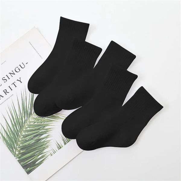 Calcetines 5 pares de primavera niños otoño calcetines de algodón niño bebé blanco gris negro suave suave para invierno 135812 años para niños calcetín