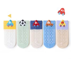 Chaussettes 5 paires / lot de coton pour enfants 1-12Y filles garçons nourrissons adolescents enfants mignon dessin animé mode été nouvel étudiant chaussettes en maille de dentelle G220524