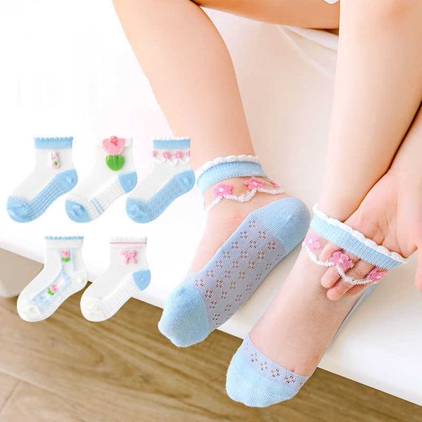 Chaussettes 5 paires / lot de coton d'été garçons filles réseau de mode bébé dessin animé printemps 2023 nouveau étudiant de 1 à 12 ans et chaussettes pour enfants G220524