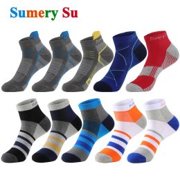 Sokken 5 paar/Lot Mens Sports Sokken Korte atletiek Running Outdoor Cotton Summer enkel Casual Red Blue Brand Design Sock Hot Sale