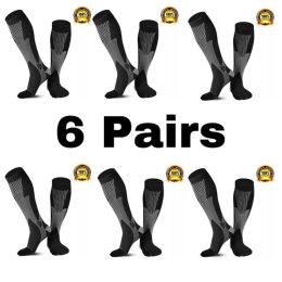 Chaussettes 6 paires de compression chaussettes hommes femmes fonctionnant sportive variqueur œdème œdème du genou high 30 mmHg de support de jambe