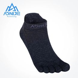 Calcetines Aonijie Merino Lana de los pies con los pies Men Woolen Cinco de los dedos cortos SOCKS AUTALERA Sports Yoga Trail Marathon Calcetines E4822