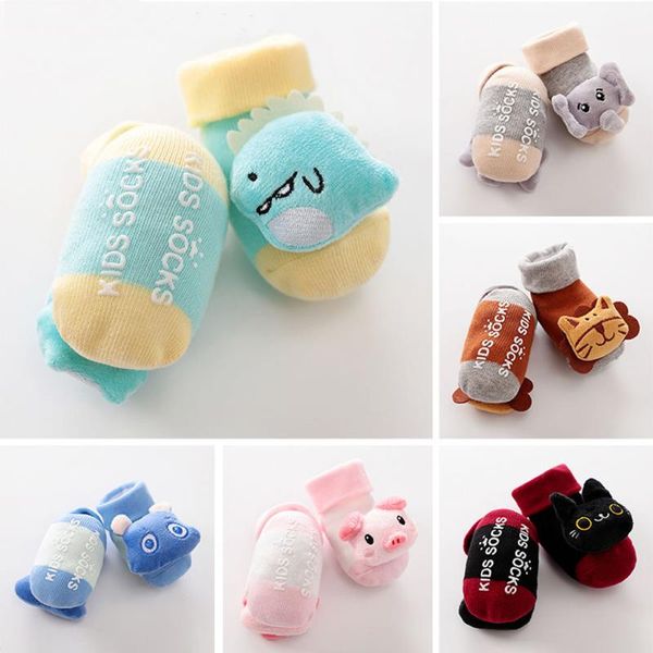 Chaussettes Born Baby Boy Girl Floor First Walkers Booties Cotton Doll Warm Tollder Cartoon Anti-Slip Shoes Winter