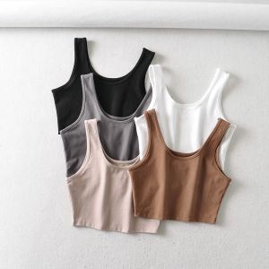 Sokken Bladely Michelle Sexy Women Summer Crop Tops Mouwloze korte katoen u kraag gebreide bar