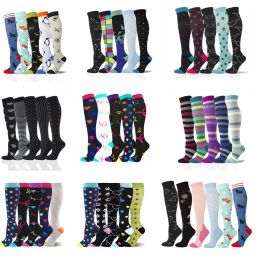 SOCKS Compressie Sokken Dropship Multi -paren Voetbal Sokken Outdoor Sport Nursing Running Fitness Sokken Golfs Tube 5/6/7 Paren/Set