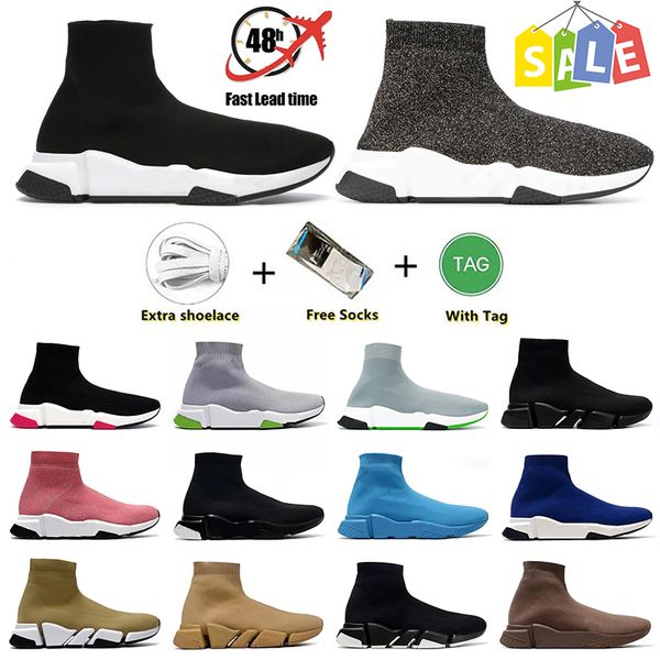 calcetines diseñador velocidad 1.0 2.0 v2 botas de entrenador Slip-On Flat Sole Runner zapatos casuales Luxury Vintage 17FW Paris zapatillas de deporte jogging blanco negro rojo rosa Dhgate para hombre para mujer